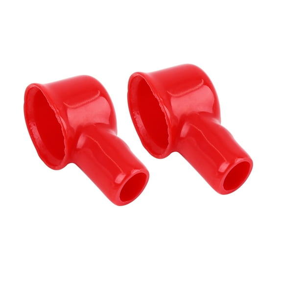 2pcs 41mm Long Red Soft Battery Terminal Cover Insulation Cap Sleeve Boot Protector