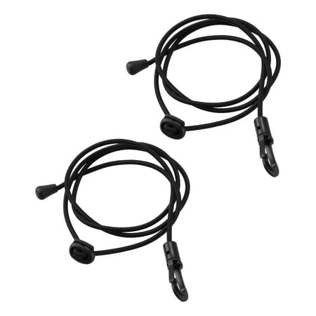 2pcs 42.5" Black Kayak Paddle Leash Elastic Rowing Boat Paddle Leash Safety Tool Stand Up Paddle Kayak Accessories