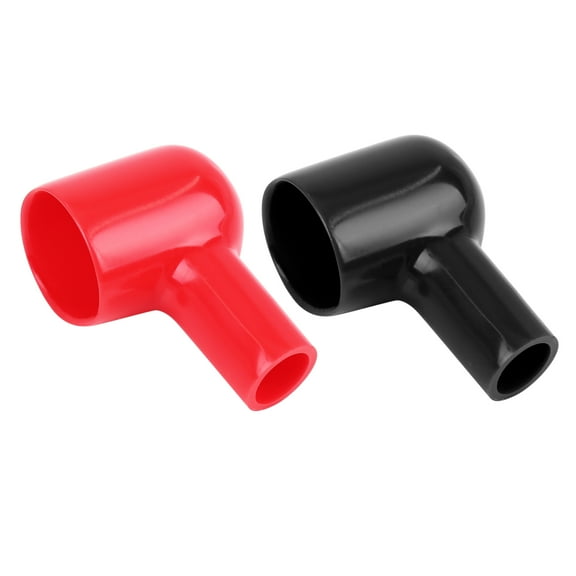 2pcs 44mm Long Black Red Soft Battery Terminal Cover Insulation Sleeve Boot Protector