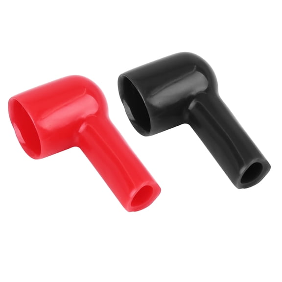 2pcs 46mm Long Black Red Soft Battery Terminal Cover Insulation Sleeve Boot Protector
