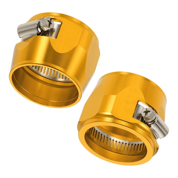 2pcs 48MM Hose Finisher Clamp Aluminium Alloy Fuel Line Hose Clips, Gold
