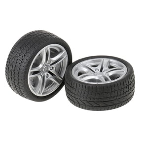 2pcs 48mm Durable Rubber Wheels Toy Tyres for RC Car Model Making