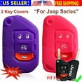thumbnail image 1 of 2pcs 4B Flip Silicone Case Protector Cover Skin Rubber Fob for Jeep Smart Key, 1 of 4