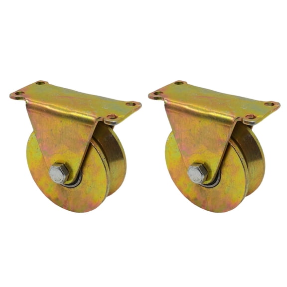 2pcs 4in V Groove Wheel, Sliding Gate Rollers Caster Wheels Pressure Bearing Pully Rolling Gate Hardware, Wire Rope Rail