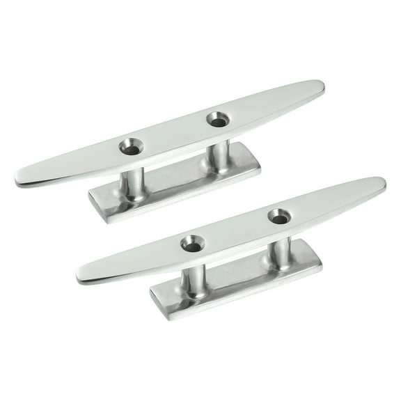 2pcs 5" 125mm Stainless Steel Boat Flagpole Cleat Hook Deck Cleat Rope Cleat Handle Universal for Marine Boat Ship