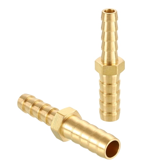 2pcs 5/16" To 1/4" Brass Hose Barb Fitting Metals Splicer Mender for 3D Printing, Air Compressor, CNC Machine, Dies