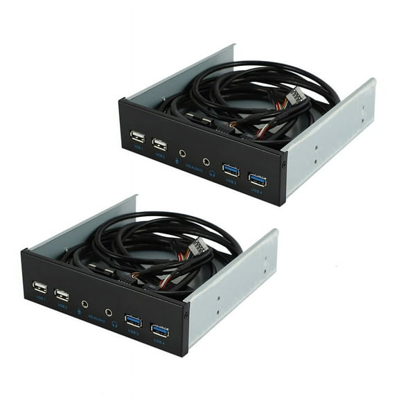 2pcs 5.25 Inch Desktop Pc Case Internal Front Panel USB Hub 2 Ports USB 3.0 and 2 Ports USB 2.0