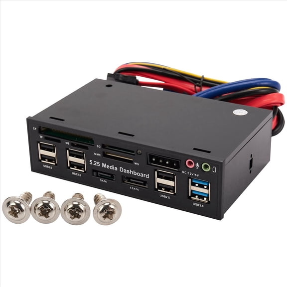 2pcs 5.25 Inch Usb 3.0 Front Panel Pc Usb 3.0/2.0 Hub E-Sata Sata Audio Multi Card Reader