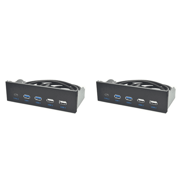 2pcs 5.25 Inch Usb3.1 Gen2 Front Panel Usb Hub 2 Ports Usb3.0+2 Usb2.0+1 Port Type-C with Type-E Connector