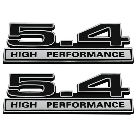 2pcs 5.4L Liter High Performance Badge V6 Engine Emblems Badge 3D Decals Stickers Cars Trucks (Chrome Black) VT4