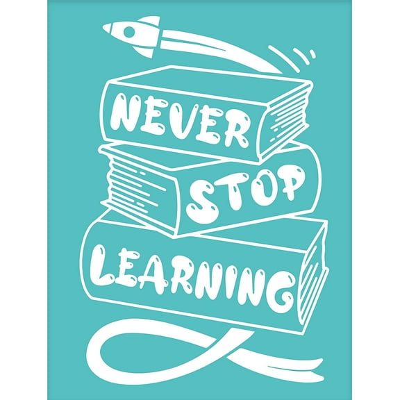 2pcs 5.5x7.7 Inch Never Stop Learning Self-Adhesive Silk Screen Printing Stencil Books Silk Screen Stencils Reusable