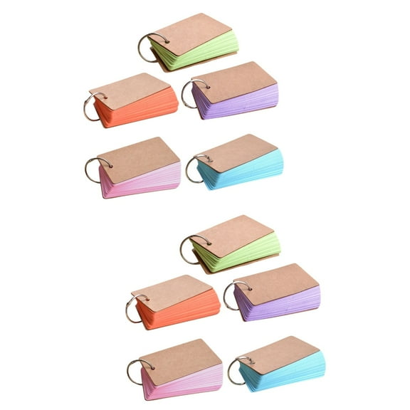 2pcs 5 Books Memo Books Blank Flash Cards Student Words Cards DIY Flashcards Note Pad with Binder Rings