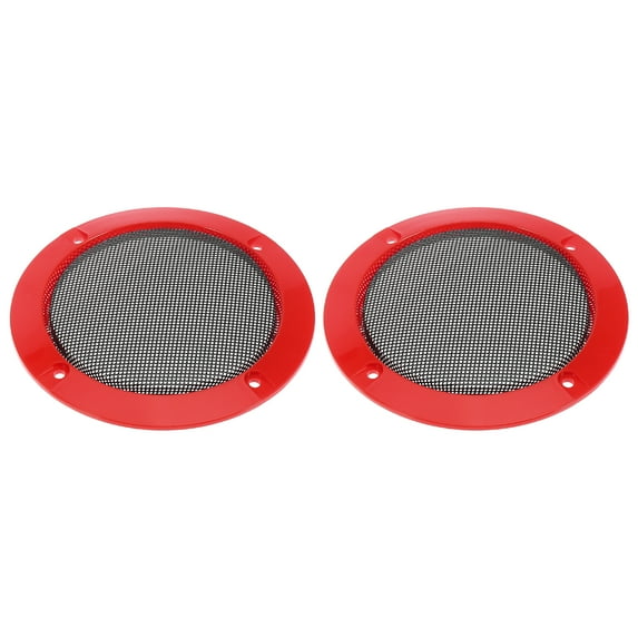 2pcs 5" Car Audio Speaker Cover Mesh Subwoofer Horn Guard Circle Grille Protector Red