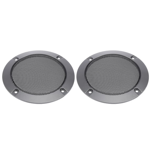 2pcs 5" Car Audio Speaker Cover Mesh Subwoofer Horn Guard Circle Grille Protector Titanium Tone