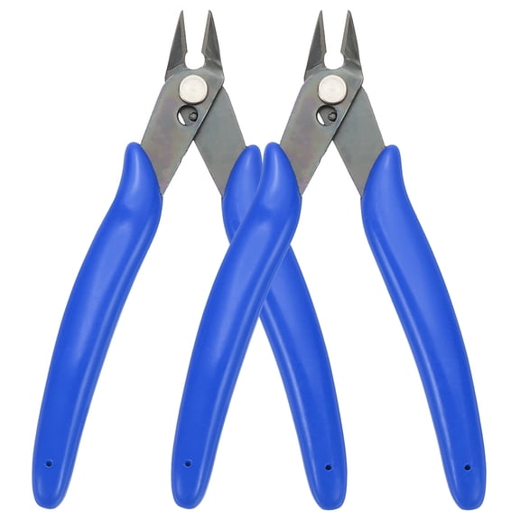 2pcs 5" Flush Cut Pliers Small Precision Wire Cutter Side Cutter Diagonal Cutting Pliers for Jewelry Model Electronic 3D Print, Blue
