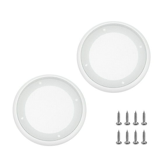 2pcs 5" Grill Mesh Decorative Circle Woofer Guard Protector Cover Parts White