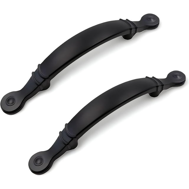 2pcs 5 Pack Black Matte Arched Handles Pull Black