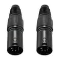 thumbnail image 1 of 2pcs 5 Pin XLR Male Connector, Microphone Audio Cable Plug Mic Socket,Black, 1 of 6