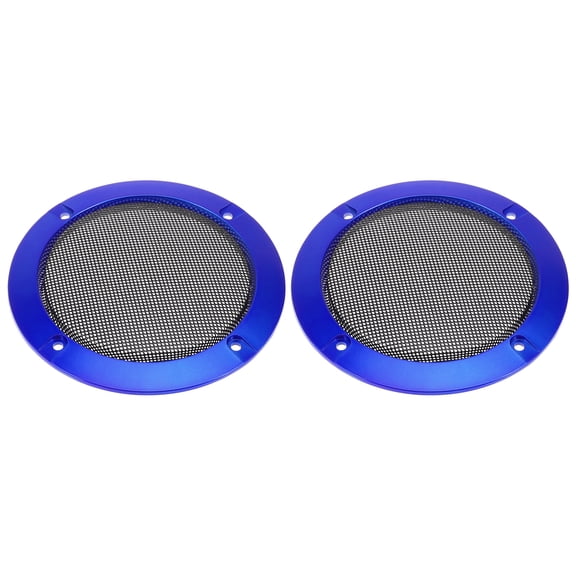 2pcs 5" Vehicle Audio Speaker Cover Mesh Subwoofer Horn Guard Decorative Circle Grille Protector Blue