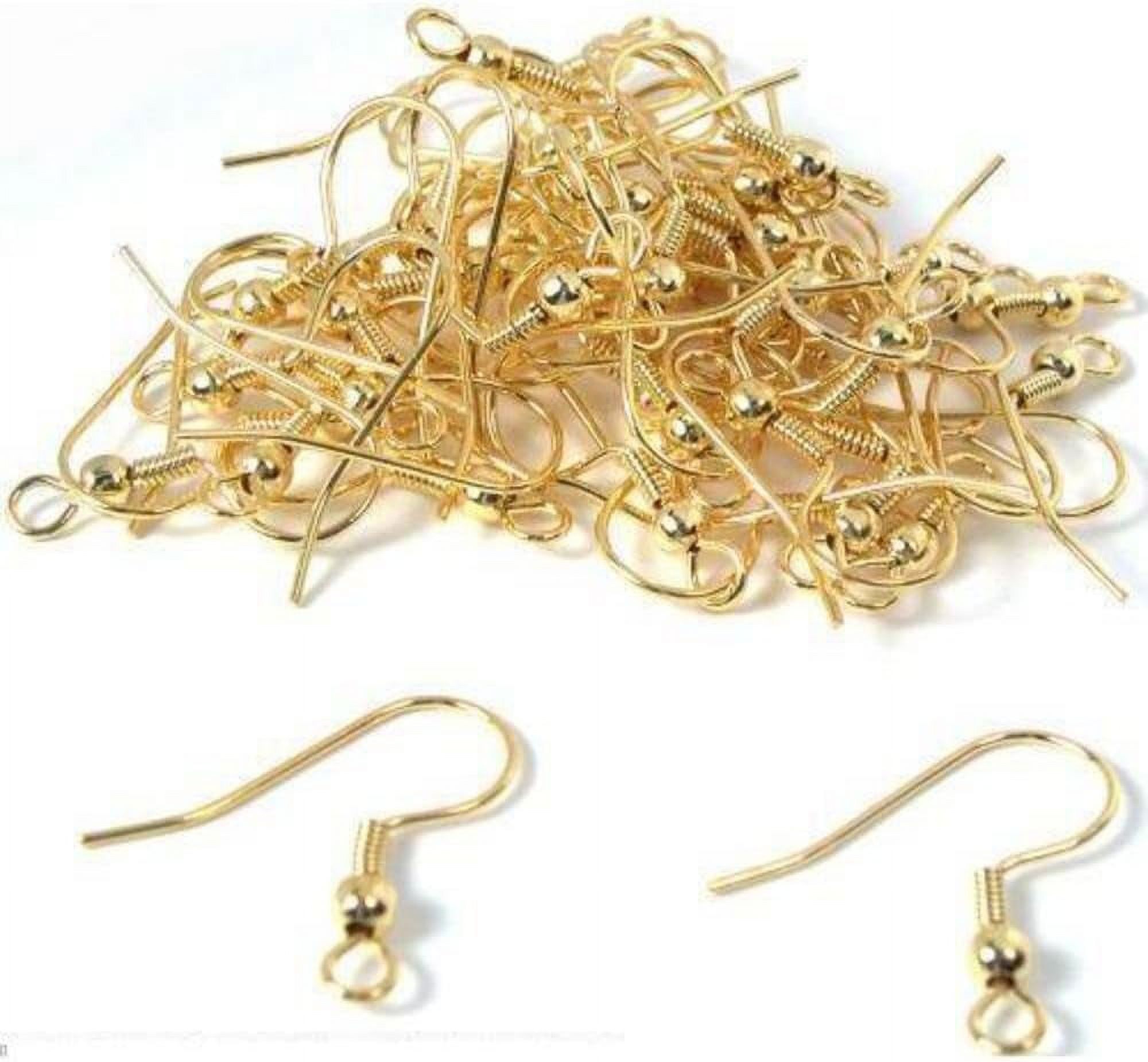 2pcs 50 Gold Plated Earrings Fish Hook Wires 22 Gauge
