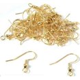 2pcs 50 Gold Plated Earrings Fish Hook Wires 22 Gauge