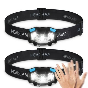 2pcs 5000 Lumens LED Headlamp, EEEkit Rechargeable Flashlight with 5 Modes Dual Switch, Waterproof Headlight for Camping Hiking Lighting