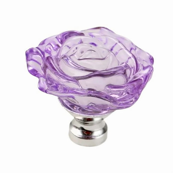 2pcs 50MM Crystal Rose Glass Handle Cabinet Knob Drawer Pull Handle Kitchen Door Wardrobe Hardware