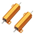 thumbnail image 1 of 2pcs 50W 1k Ohm Aluminium Housing Chassis Mount Wirewound Power Resistor Glod, 1 of 4