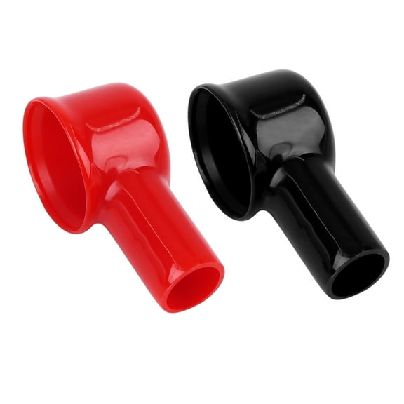 2pcs 51mm Long Black Red Soft Battery Terminal Cover Insulation Sleeve Boot Protector