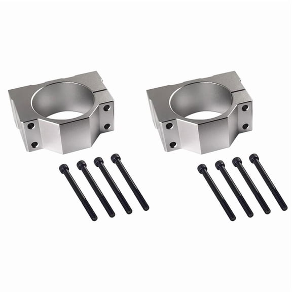2pcs 52mm Spindle Clamp Motor Bracket, Aluminum Bracket Clamp with 8 Screws for CNC Engraving Machine Motor,2 x CNC motor clamp 8 x screws,Silver
