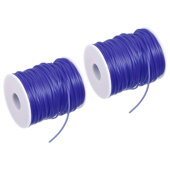 2pcs 55 Yard Solid Rubber Cord Tubing 2mm Dia Rubber Tube for Jewelry DIY Craft Necklaces Bracelet, Blue