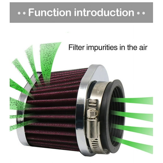 2pcs 55mm Red Motorcycle Scooter Air Filter High Flow Air Pods Cleaner Universal