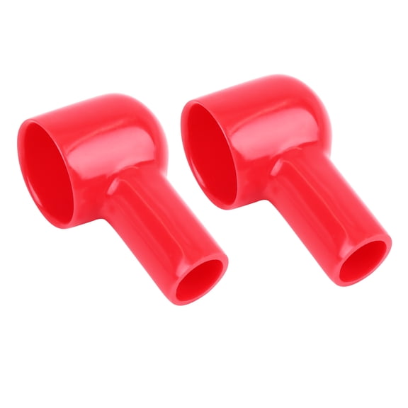 2pcs 57mm Long Red Soft Battery Terminal Cover Insulation Cap Sleeve Boot Protector