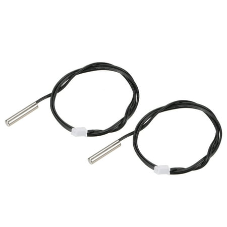2pcs 5K Temperature Sensor Probe Stainless Steel NTC Thermal Sensor Probe 50cm Digital Thermometer Extension Cable
