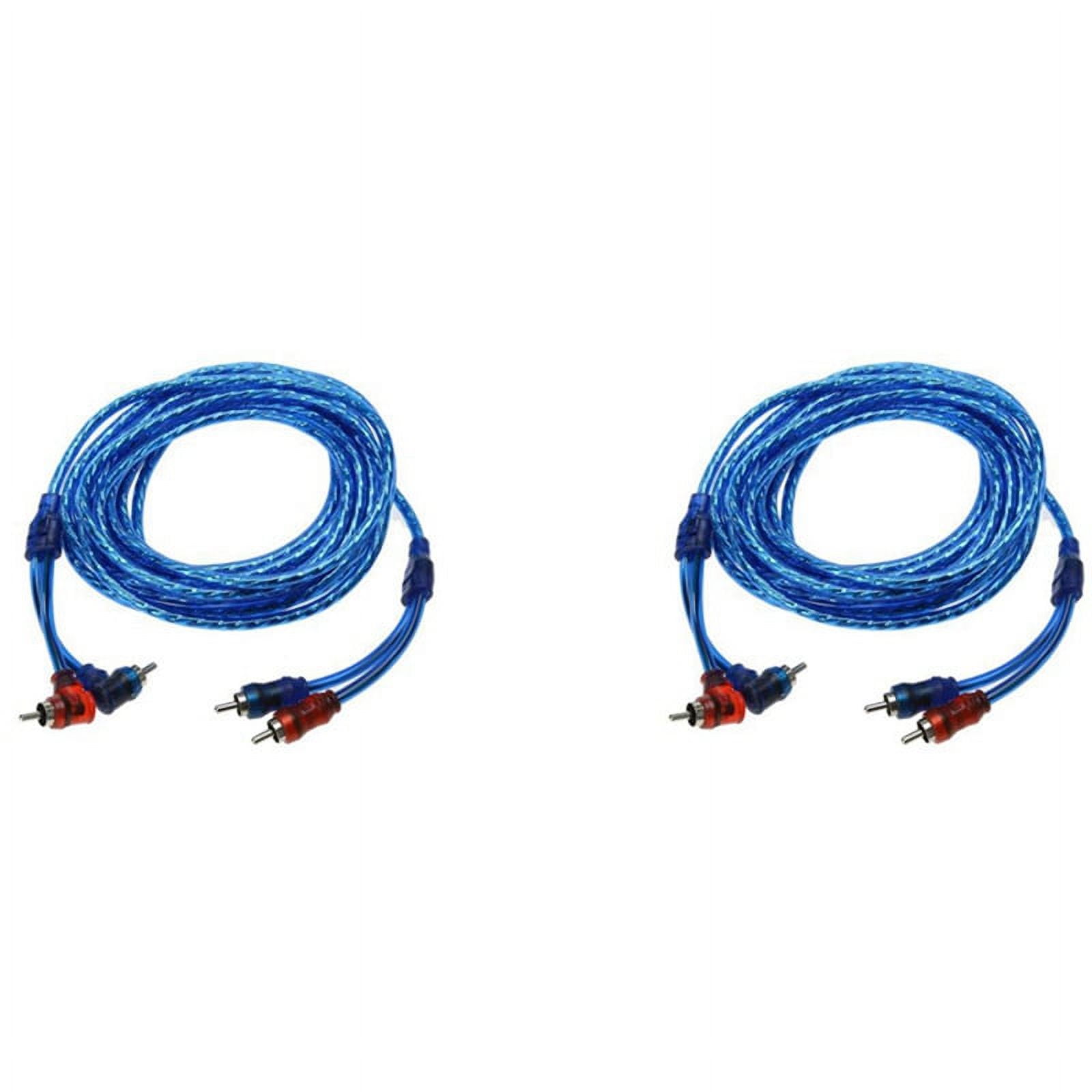 2pcs 5M 2 Rca to 2 Rca Plug Car Stereo Audio Copper Cable System Amplifier Braided