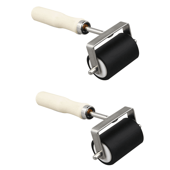 2pcs 5cm Heavy Duty Hard Rubber Roller Printing Inks Brayer Art Craft Tool,2 X Hard Rubber Print Ink Roller,As shown