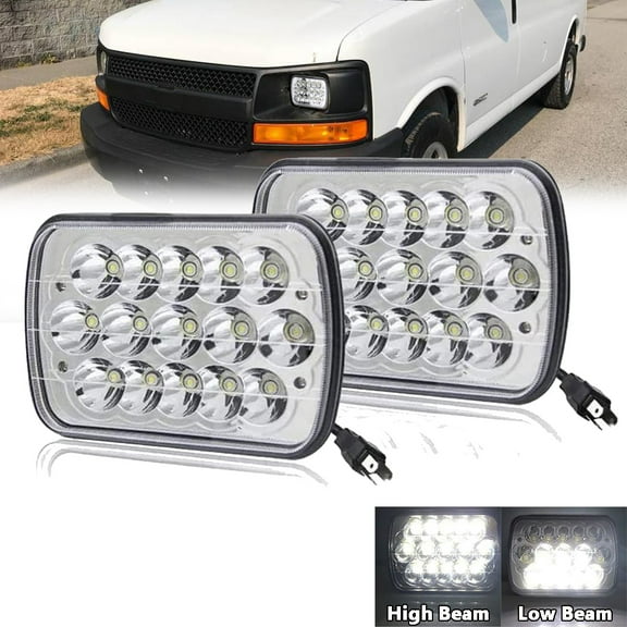 2pcs 5x7" 7x6 LED Headlights Hi/Lo Beam For Chevy Express 3500 Cargo Van TOYOTA