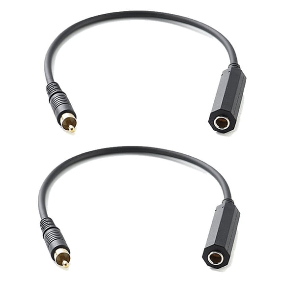2pcs 6.35mm 1/4" Mono Female Jack to RCA Male Plug Audio Adapter Cable Converter USA