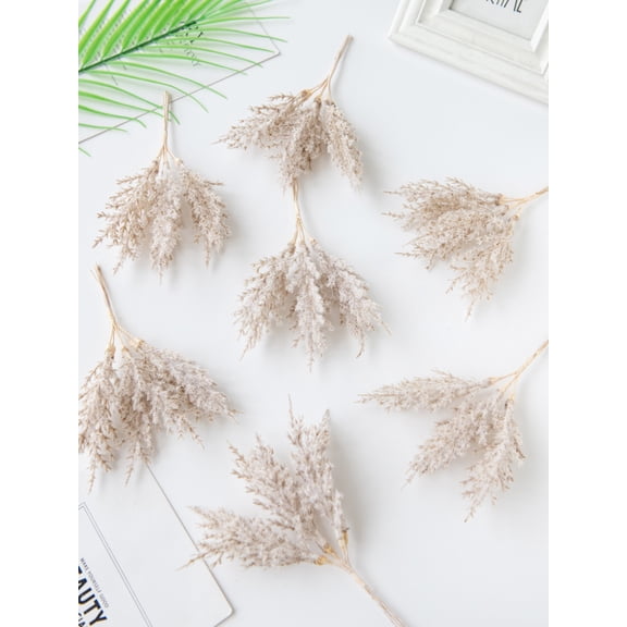 2pcs 6-Heads Artificial Mini Reed Flower Bouquet for Wedding Corsage, Home Decor & Cake Decoration