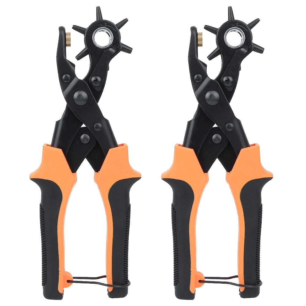 2pcs 6 Holes Punch Pliers Leather Belt Watchband Punchers Leathercraft
