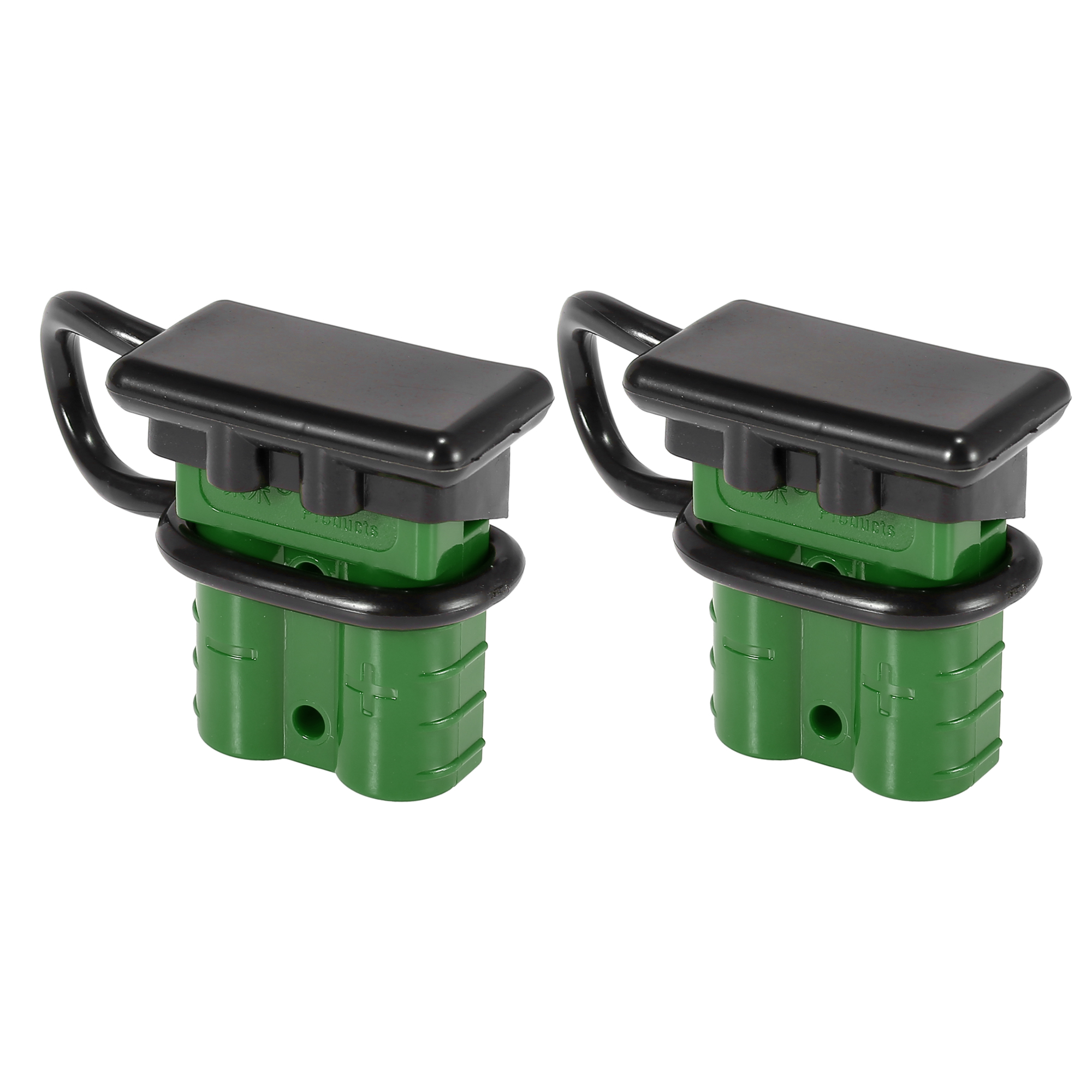 2pcs 600V 50A Battery Quick Connect Disconnect Wire Harness Plug w/ Cover  for Trailer Forklift 7 8 10 AWG Green