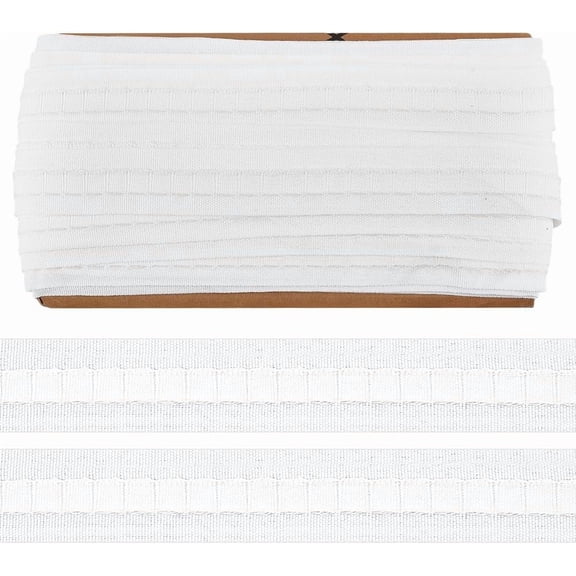 2pcs 65.6 Yards White Curtain Tape 0.98 Inch Curtain Pleat Tape Perforated Curtain Accessory for Curtains DIY Pinch Pleat Curtain and Drapes Hooks for making
