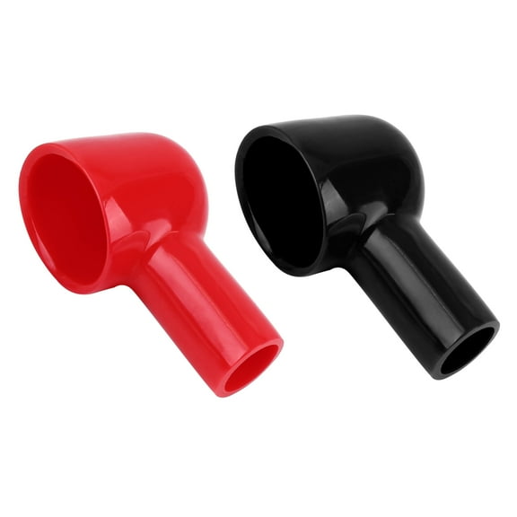 2pcs 66mm Long Black Red Soft Battery Terminal Cover Insulation Sleeve Boot Protector
