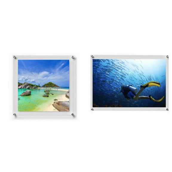 2pcs 6X8" Acrylic Photo Frame picture frame Double Panel Wall Mount Photo Frame Acrylic Frame