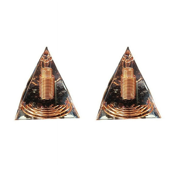2pcs 6cm Crystal Gravel Spiral Pyramid Spiral Coil Pyramid Handmade Home Furnishing Crafts Spiral Copper Wire