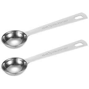 Uxcell 2Pcs 7.5ml Teaspoon Measuring Spoon, 1/2 Tbsp Measuring Spoon Stainless Steel Individual Measure Scooper Only for Ground Coffee Loose Tea Powder