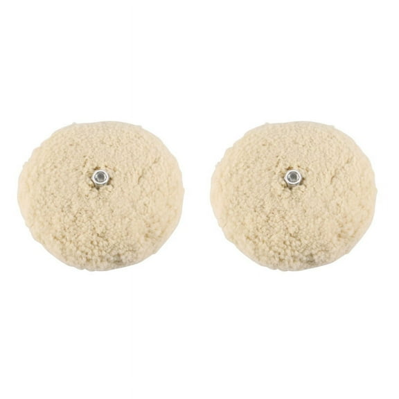 2pcs 7 Inch Double Sided Wool Polishing Pad Buffing Pad with 5/8 Inch Bolt Wool