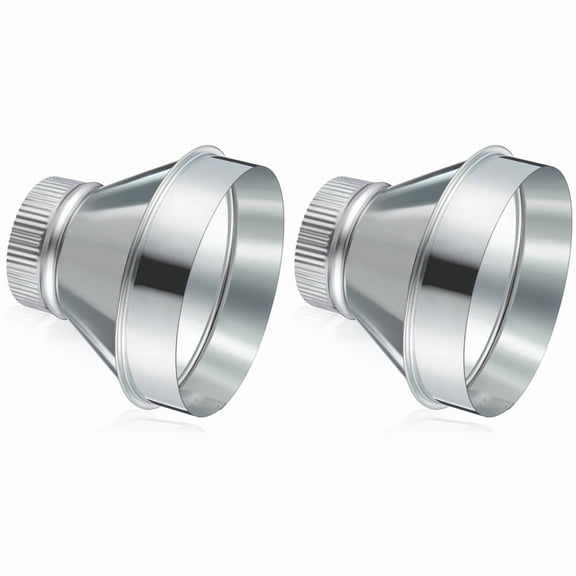 2pcs 7 Inch to 4 Inch Duct Reducer Increaser Galvanized Steel Air Duct Adapter Round Crimped Pipe