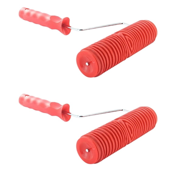2pcs 7 Inches Paint Roller DIY Wall Decoration Tool 7 Inches for Textured Wood-Grain Design,2 x 7 inches Paint Roller,red