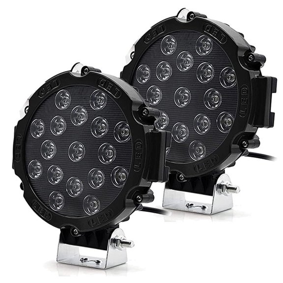 2pcs 7 inch 51W Led Work Lights, 12V-24V Round Off-road Lights for Tractor, Car